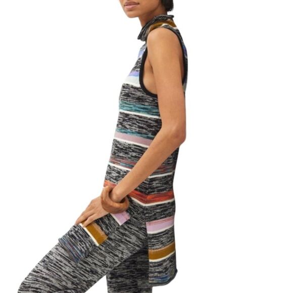 Anthropologie Maeve Space-Dyed Stripe Knit Tunic Top Dress Mock-Neck Sleeveless - Picture 16 of 16